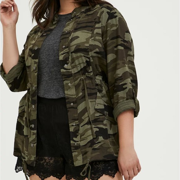 Torrid Camo Button Front Anorak Jacket - Picture 1 of 6